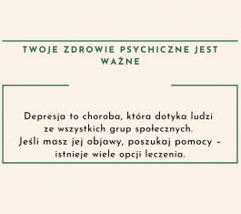 Plakat – zdrowie psychiczne objawy   depresji kremowy zielony czysty i korporacyjny (2)
